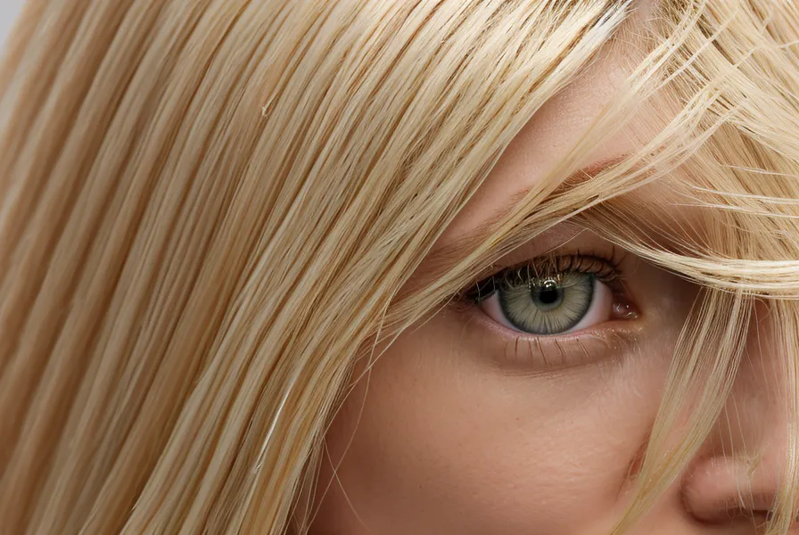 Fidelidad de color en mechas rubias bajo iluminación profesional