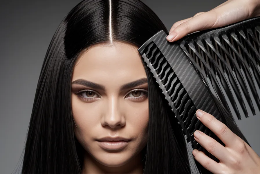 Separación precisa de cabello con peine de carbono para técnica de balayage
