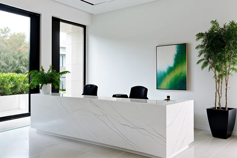Zona de recepción minimalista con tablet para gestión de clientes en peluquería